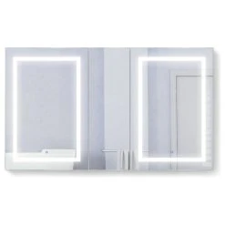 Krugg Reflections 60"x36" LED Medicine Cabinet, Dimmer/Defog, Makeup Mirror, And USB, Light Left 11 Krugg Reflections 60"x36" LED Medicine Cabinet, Dimmer/Defog, Makeup Mirror, And USB, Light Left -Laural Home Shop 9c31f2c30c62f981 1206 w800 h800 b1 p0