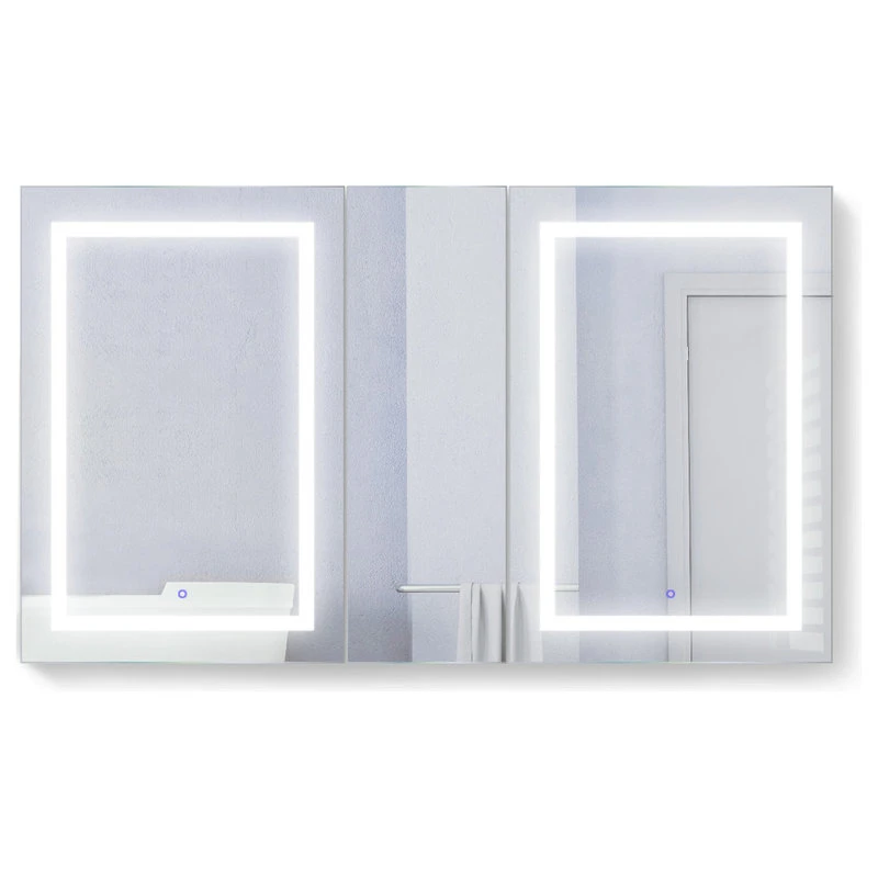 Krugg Reflections 60"x36" LED Medicine Cabinet, Dimmer/Defog, Makeup Mirror, And USB, Light Left 6 Krugg Reflections 60"x36" LED Medicine Cabinet, Dimmer/Defog, Makeup Mirror, And USB, Light Left - Image 4