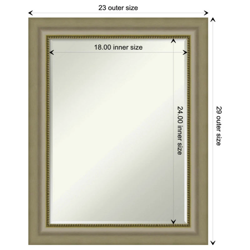 Amanti Art Vegas Silver Petite Bevel Wood Bathroom Wall Mirror 22.75 X 28.75 In. 6 Amanti Art Vegas Silver Petite Bevel Wood Bathroom Wall Mirror 22.75 X 28.75 In. - Image 4