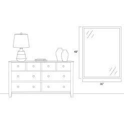 FrameMyMirror Ellis Framed Wall Mirror, White, 36"x48" -Laural Home Shop 9c91290603ebb3f4 1726 w800 h800 b1 p0