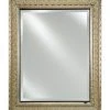 Afina Corporation Single Door Medicine Cabinet With Regal Frame, Antique Silver, 24"x30"
