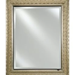 Afina Corporation Single Door Medicine Cabinet With Regal Frame, Antique Silver, 24"x30"