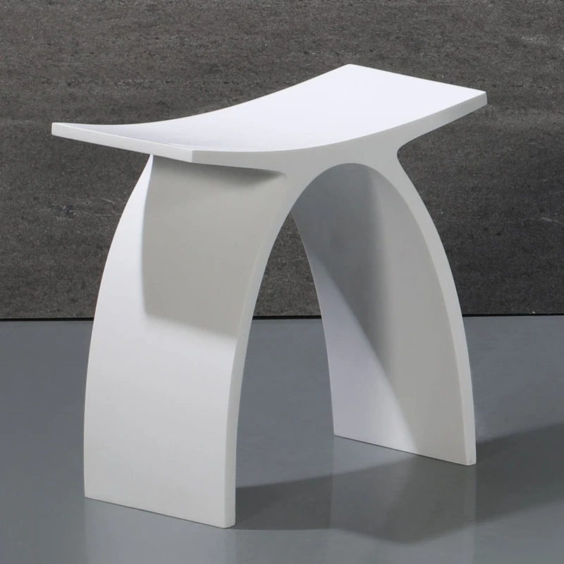 Alfi Trade Inc Alfi Brand Abst77 Arched White Matte Solid Surface Resin Bathroom/Shower Stool 4 Alfi Trade Inc Alfi Brand Abst77 Arched White Matte Solid Surface Resin Bathroom/Shower Stool - Image 2