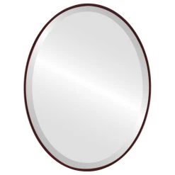 OVALCREST By The Oval And Round Mirror Store Medina Framed Oval Mirror, Black Cherry, 17"x21"