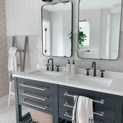 FrameMyMirror Highland Framed Rounded Rectangle Mirror, Black -Laural Home Shop 9d81662702bcbf3d 5113 w800 h800 b0 p0