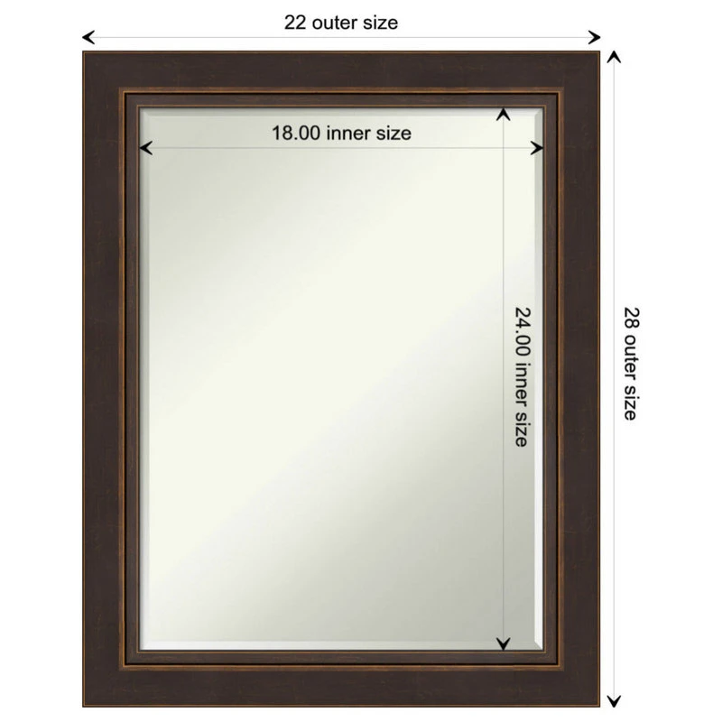 Amanti Art Lara Bronze Petite Bevel Wood Bathroom Wall Mirror 22.5 X 28.5 In. 6 Amanti Art Lara Bronze Petite Bevel Wood Bathroom Wall Mirror 22.5 X 28.5 In. - Image 4