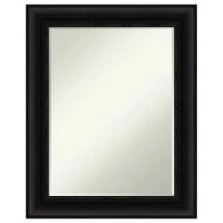 Amanti Art Parlor Black Petite Bevel Bathroom Wall Mirror 23.5 X 29.5 In.