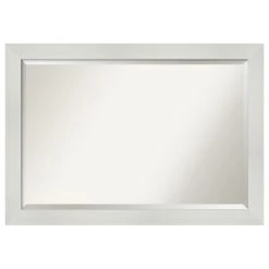 Amanti Art Mosaic White Beveled Bathroom Wall Mirror - 40.5 X 28.5 In.