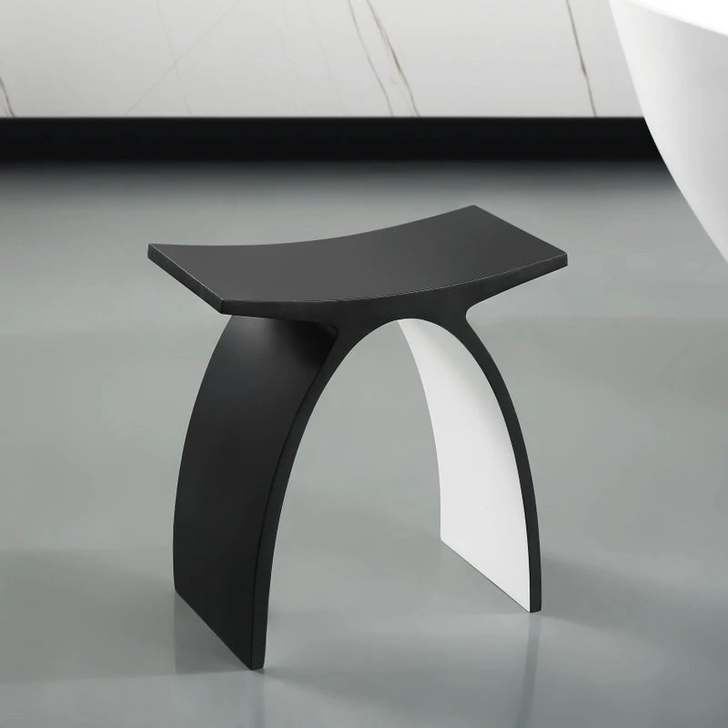 Alfi Trade ABST77BM Black Matte Arched Solid Surface Resin Bathroom / Shower Stool 5 Alfi Trade ABST77BM Black Matte Arched Solid Surface Resin Bathroom / Shower Stool - Image 3