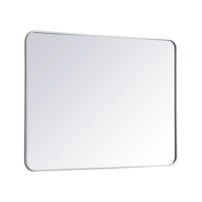 Elegant Furniture & Lighting Ellis Soft Corner Metal Rectangular Mirror, White, 30"x40" 8 Elegant Furniture & Lighting Ellis Soft Corner Metal Rectangular Mirror, White, 30"x40" - Image 6
