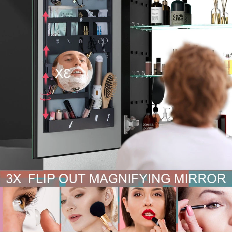 Jims Maison 30" Aluminum Surface Mount Medicine Cabinet With Mirror And Exterior Shelves, L 7 Jims Maison 30" Aluminum Surface Mount Medicine Cabinet With Mirror And Exterior Shelves, L - Image 5