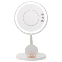 Impressions Vanity Company Serenity Tri-Tone LED Lamp Mirror With Wireless Phone Charger, White