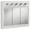 Design House 532390 36" Framed Triple Door Mirrored Medicine - White