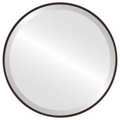 OVALCREST By The Oval And Round Mirror Store Medina Framed Round Mirror, Black Walnut, 15"x15"