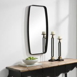 Unique Mirrors Matte Black Rectangular Wall Mirror, Bathroom Mirror, 20 X 40 -Laural Home Shop a1217bd200ae9040 1497 w800 h800 b0 p0