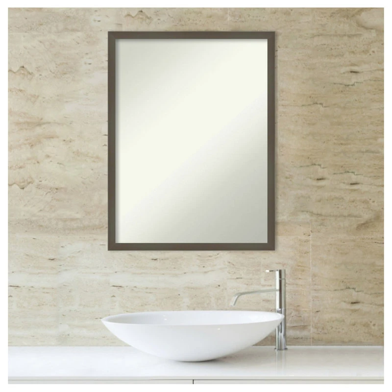 Amanti Art Svelte Clay Grey Non-Beveled Wood Bathroom Wall Mirror - 19.5 X 25.5 In. 7 Amanti Art Svelte Clay Grey Non-Beveled Wood Bathroom Wall Mirror - 19.5 X 25.5 In. - Image 5