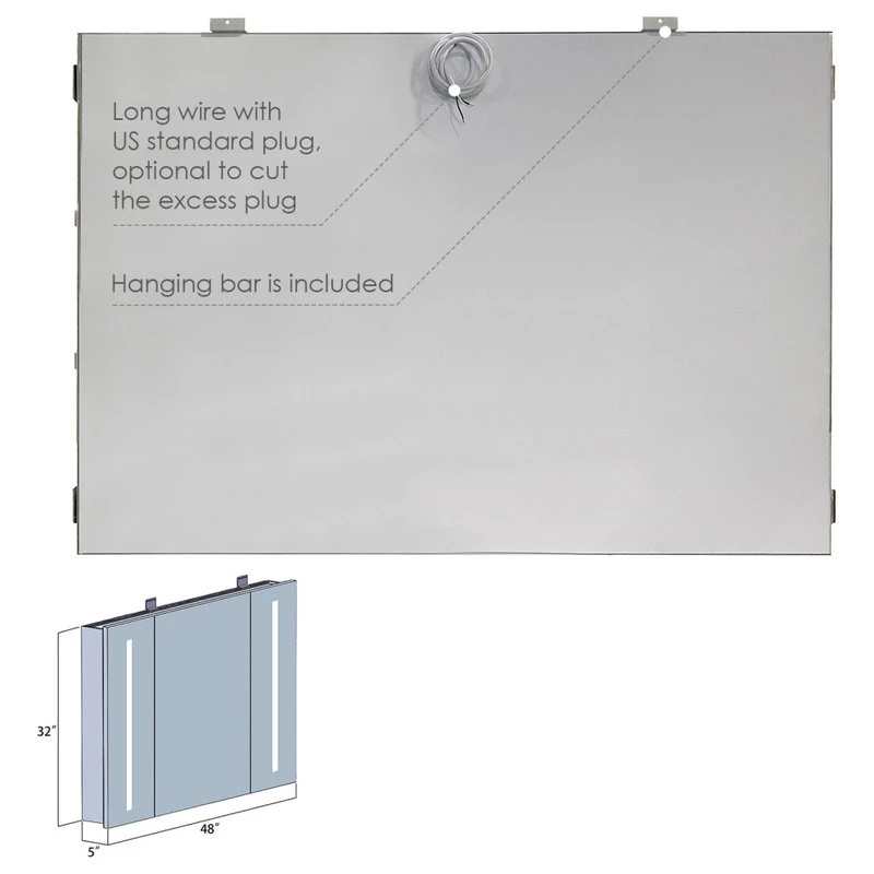Altair Catola Frameless Surface-Mount/Recessed LED Lighted Bathroom Medicine Cabinet, 4 8 Altair Catola Frameless Surface-Mount/Recessed LED Lighted Bathroom Medicine Cabinet, 4 - Image 6