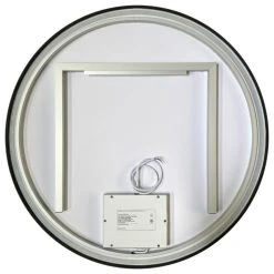 Vinnova Horizontal Round LED Wall Mount Bathroom Vanity Mirror Black Frame, 36 Inch -Laural Home Shop a2016d9c026a799b 1871 w800 h800 b1 p0