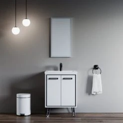 Dowell K&B Supplies Richter LED Mirror, White, 16"wx32"hx1"d -Laural Home Shop a2416aec0192bd23 8699 w800 h800 b0 p0