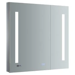 Fresca Tiempo Bathroom Medicine Cabinet With LED Lighting, 30"x30"