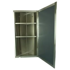 Renovators Supply Manufacturing Wall Mount Corner Medicine Cabinet Storage With Mirror Brushed Stainless Steel -Laural Home Shop a2b114660b620c63 0188 w800 h800 b1 p0