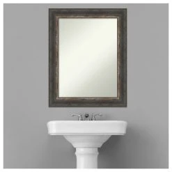 Amanti Art Bark Rustic Char Non-Beveled Bathroom Wall Mirror - 23 X 29 In. -Laural Home Shop a2d1941702bddc5b 6186 w800 h800 b1 p0