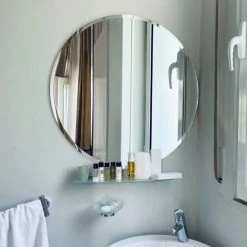 Fab Glass And Mirror Round Beveled Polished Frameless Wall Mirror With Hooks, 24" 17 Fab Glass And Mirror Round Beveled Polished Frameless Wall Mirror With Hooks, 24" -Laural Home Shop a2e18fdc03871f9f 0157 w800 h800 b0 p0