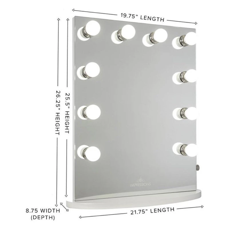 Impressions Vanity Company Hollywood Premiere Slim Vanity Mirror, White 6 Impressions Vanity Company Hollywood Premiere Slim Vanity Mirror, White - Image 4