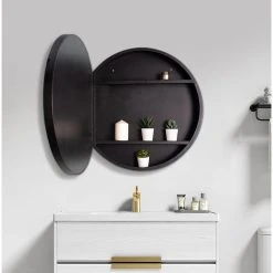 Modland Aurora Round Frame Medicine Cabinet, 24Inch Round 14 Modland Aurora Round Frame Medicine Cabinet, 24Inch Round -Laural Home Shop a2f126f7032d5c95 0838 w800 h800 b0 p0