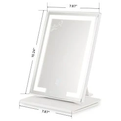 Impressions Vanity Company Liane V. Touch Pad Mini LED Makeup Mirror, White -Laural Home Shop a3f1065f01df2d0e 6559 w800 h800 b1 p0