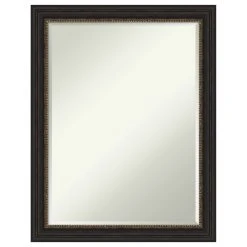 Amanti Art Accent Bronze Narrow Petite Bevel Bathroom Wall Mirror 21.5 X 27.5 In.