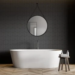 Altair Epoca 28" Circle Bathroom/Vanity Aluminum Framed Wall Mirror, Matt Black 20 Altair Epoca 28" Circle Bathroom/Vanity Aluminum Framed Wall Mirror, Matt Black -Laural Home Shop a4816462028856d5 4628 w800 h800 b0 p0