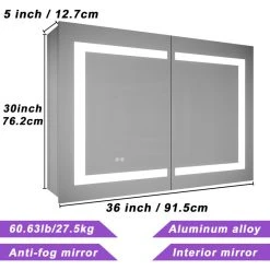Modland Recessed Or Surface Mount Frameless Medicine Cabinet W/ LED Light & 3 Mirrors -Laural Home Shop a4d1d3a00319875b 4170 w800 h800 b1 p0