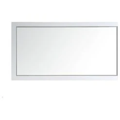 Vinnova Florence Rectangular Bathroom/Vanity Framed Wall Mirror, White, 72"