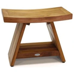 AquaTeak Patented 24" Asia® Teak Shower Bench With Shelf