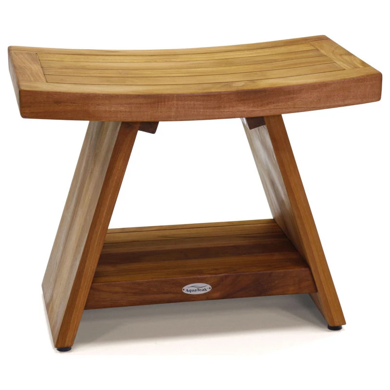 AquaTeak Patented 24" Asia® Teak Shower Bench With Shelf 3 AquaTeak Patented 24" Asia® Teak Shower Bench With Shelf