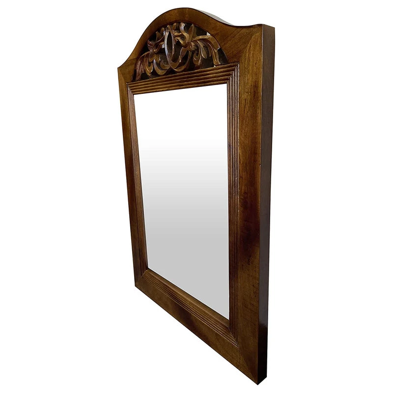 DecorShore ™ Handcrafted Solid Framed Wooden Mirror Carved And Real Wood Mirror, Arch Shape 6 DecorShore ™ Handcrafted Solid Framed Wooden Mirror Carved And Real Wood Mirror, Arch Shape - Image 4