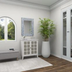 Brimfield & May Contemporary Blue Wood Wall Mirror 22350 -Laural Home Shop a51199d801b10e79 6922 w800 h800 b0 p0