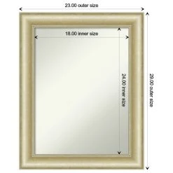 Amanti Art Textured Light Gold Non-Beveled Bathroom Wall Mirror - 23 X 29 In. -Laural Home Shop a531a6f902bddc63 6150 w800 h800 b1 p0