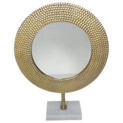 Sagebrook Home Metal 19" Hammered Mirror On Stand 15284-03