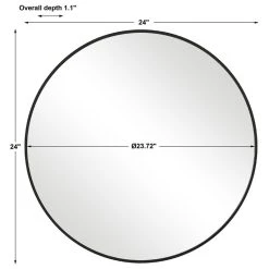 Vhomes Lights Contemporary 24" Round Vanity Bathroom Wall Mirror, Satin Black 10 Vhomes Lights Contemporary 24" Round Vanity Bathroom Wall Mirror, Satin Black -Laural Home Shop a591ce1a03f048a0 8203 w800 h800 b1 p0