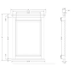 Kitchen Bath Collection Newport 24" Wall Mirror, White 9 Kitchen Bath Collection Newport 24" Wall Mirror, White -Laural Home Shop a601831a0b1ae63e 1729 w800 h800 b1 p0