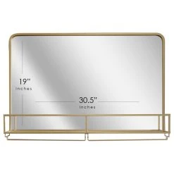 Head West, Inc. Gold Frame Rectangle Vanity Wall Mirror With Storage - 21.25" X 31.5" 12 Head West, Inc. Gold Frame Rectangle Vanity Wall Mirror With Storage - 21.25" X 31.5" -Laural Home Shop a631b5a3029e0da2 1685 w800 h800 b1 p0