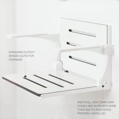 Seachrome Corporation Seachrome Comfort Shower Seat, White Seat With White Frame -Laural Home Shop a6518d75011fd4f6 2205 w800 h800 b0 p0