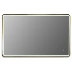 Altair Viaggi Rectangle Framed Bathroom/Vanity LED Wall Mirror, Brushed Gold, 48"