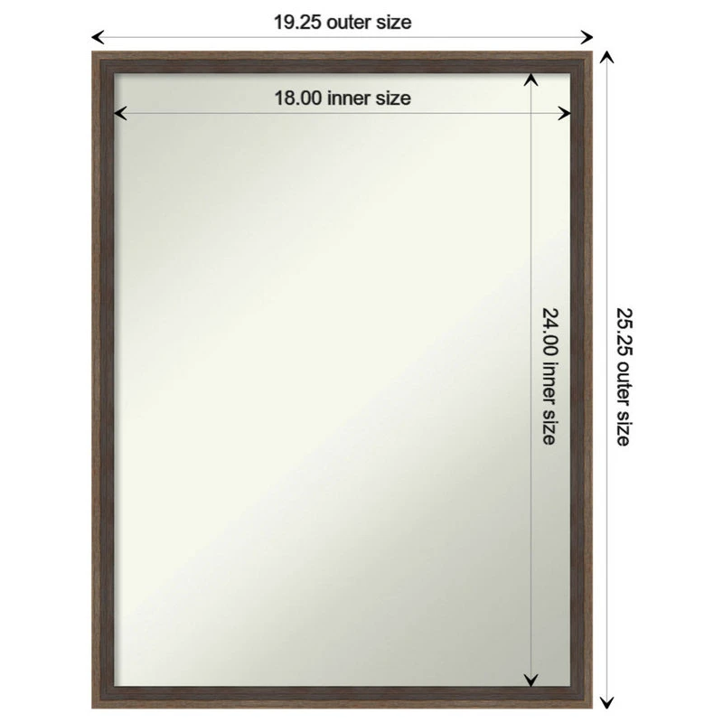 Amanti Art Hardwood Wedge Mocha Non-Beveled Wood Bathroom Wall Mirror - 19.25 X 25.25 In. 6 Amanti Art Hardwood Wedge Mocha Non-Beveled Wood Bathroom Wall Mirror - 19.25 X 25.25 In. - Image 4