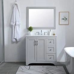 Elegant Furniture & Lighting Anderson Rectangle Vanity Mirror 27", Gray -Laural Home Shop a721979100959258 9070 w800 h800 b0 p0