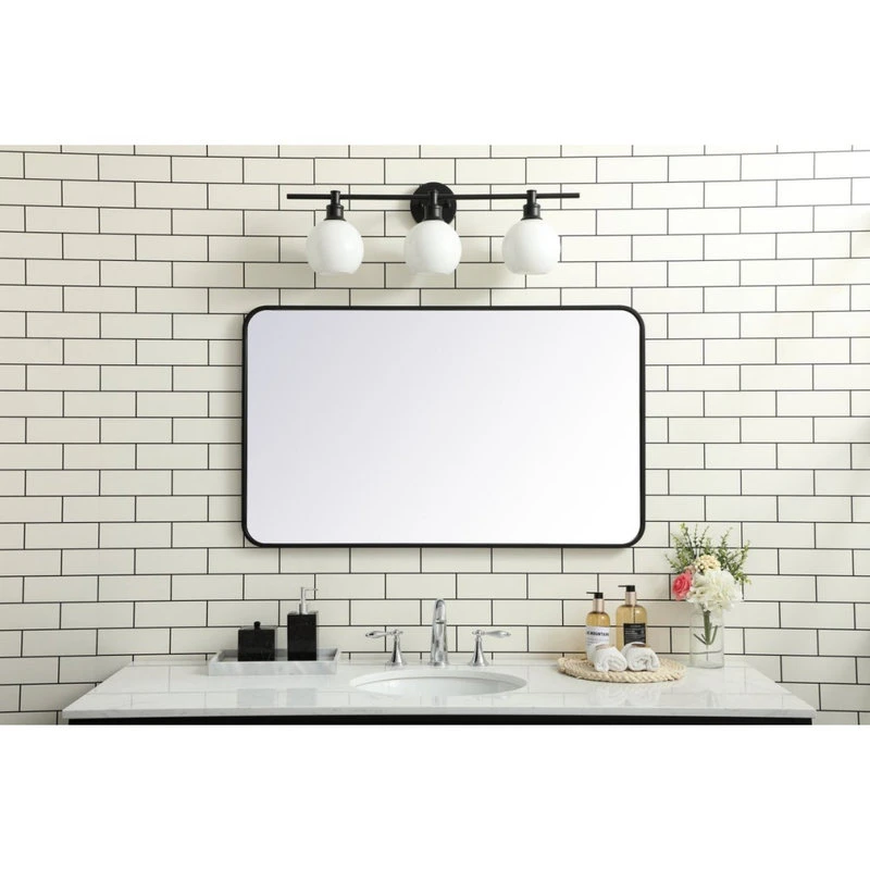 Elegant Decor Evermore Vanity Mirror Black 4 Elegant Decor Evermore Vanity Mirror Black - Image 2