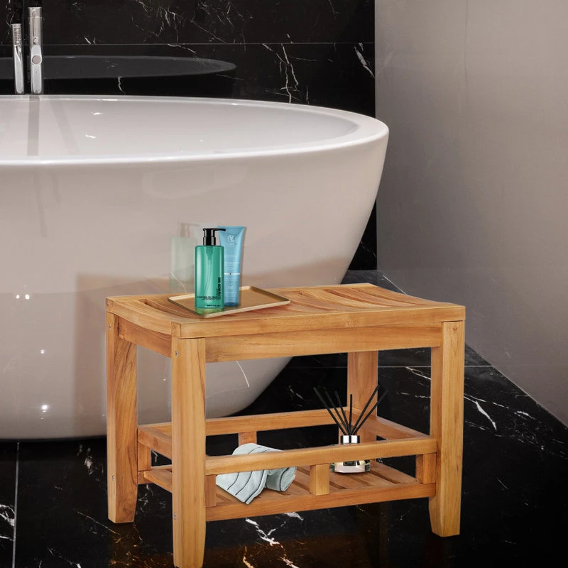 Chic Teak Inc. Teak Wood Bahama Shower Stool, 23" 6 Chic Teak Inc. Teak Wood Bahama Shower Stool, 23" - Image 4