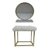 Acme Furniture ACME Adao Vanity Mirror And Stool In White And Brass